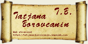 Tatjana Borovčanin vizit kartica